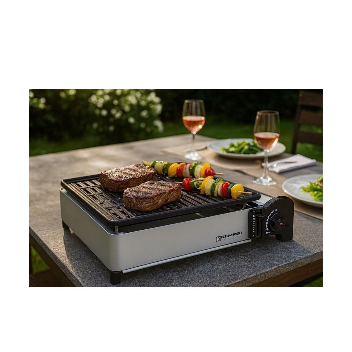 Kemper Mini barbecue gaz portable avec housse 1900w - 104997