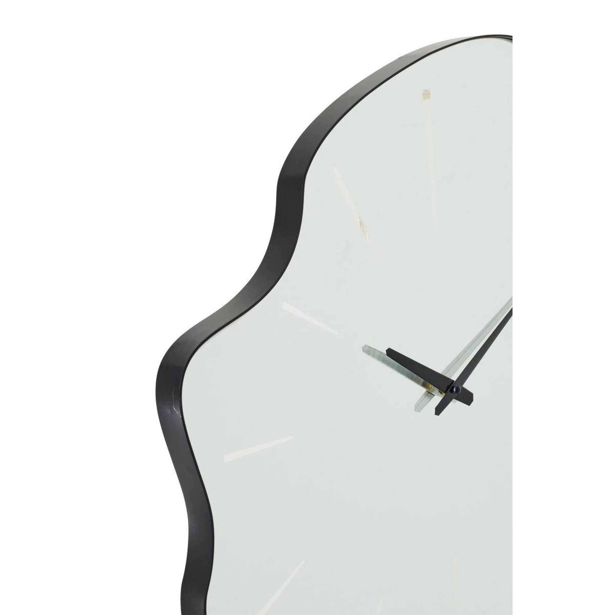 Voir la diapositive 2 : J-LINE Horloge murale en verre  irrégulier  64cm noir