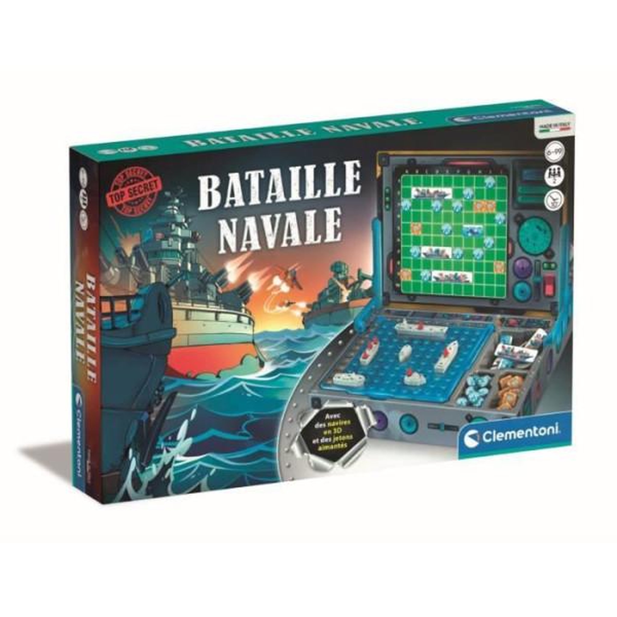 CLEMENTONI Clementoni - bataille navale - jetons magnétiques et navires en 3d - jeu de logique - 2 personnes
