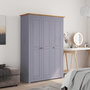 Voir la diapositive 1 : VIDAXL Garde-robe 3 portes Gris 118x50x171,5 cm Pin Assortiment Panama