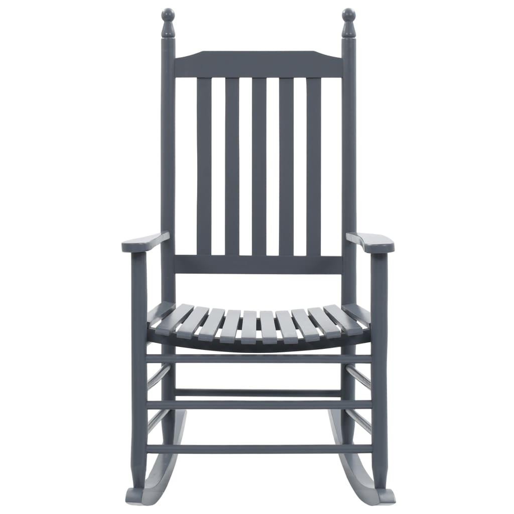 Voir la diapositive 2 : VIDAXL Chaise a bascule avec siege incurve Gris Bois de peuplier