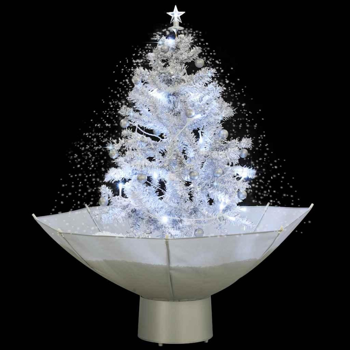 VIDAXL Arbre de Noël neigeux avec base de parapluie Blanc 75 cm