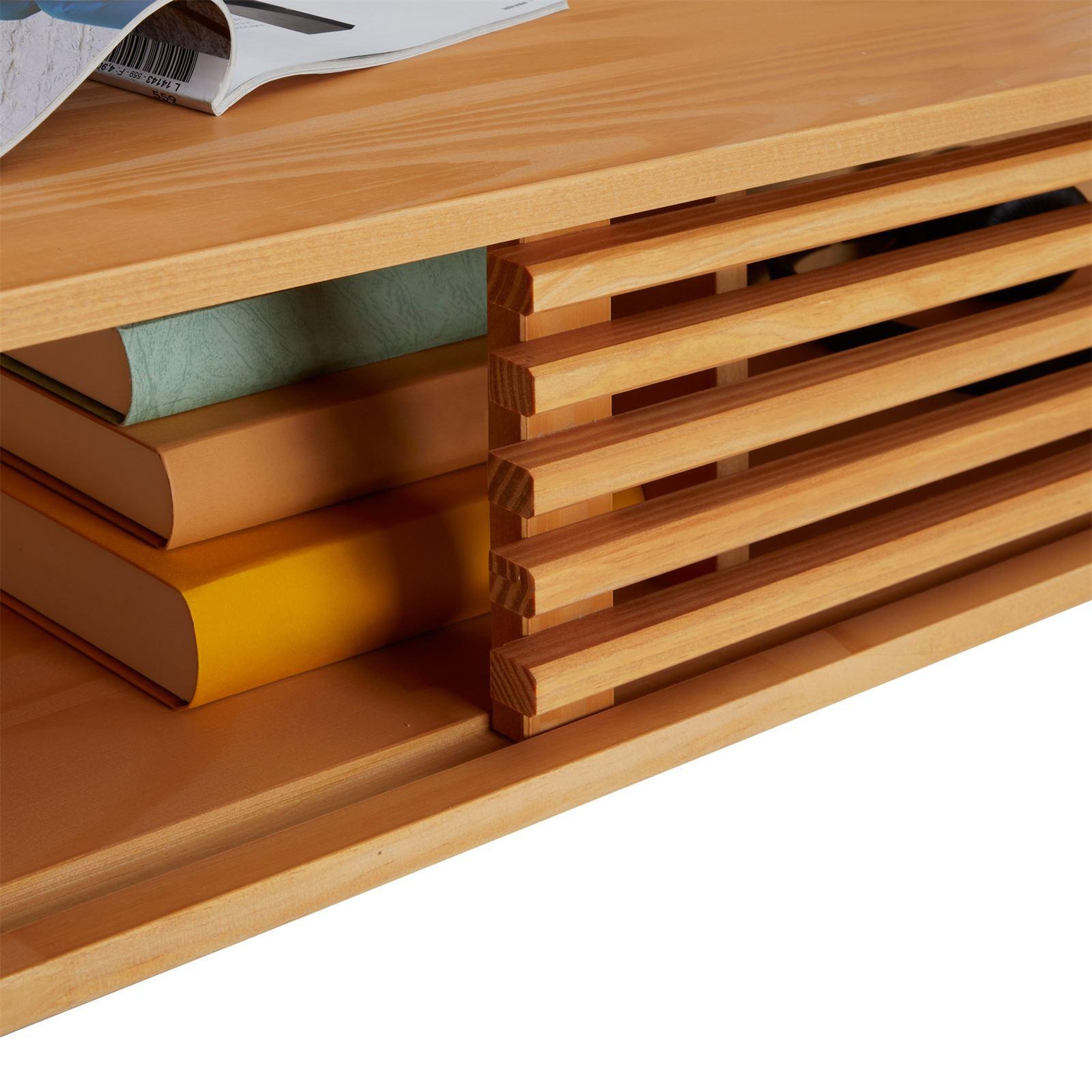 Voir la diapositive 6 : IDIMEX Table basse SEAN avec niches, en pin massif