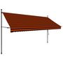 Voir la diapositive 2 : VIDAXL Auvent manuel retractable avec LED 350 cm Orange et marron