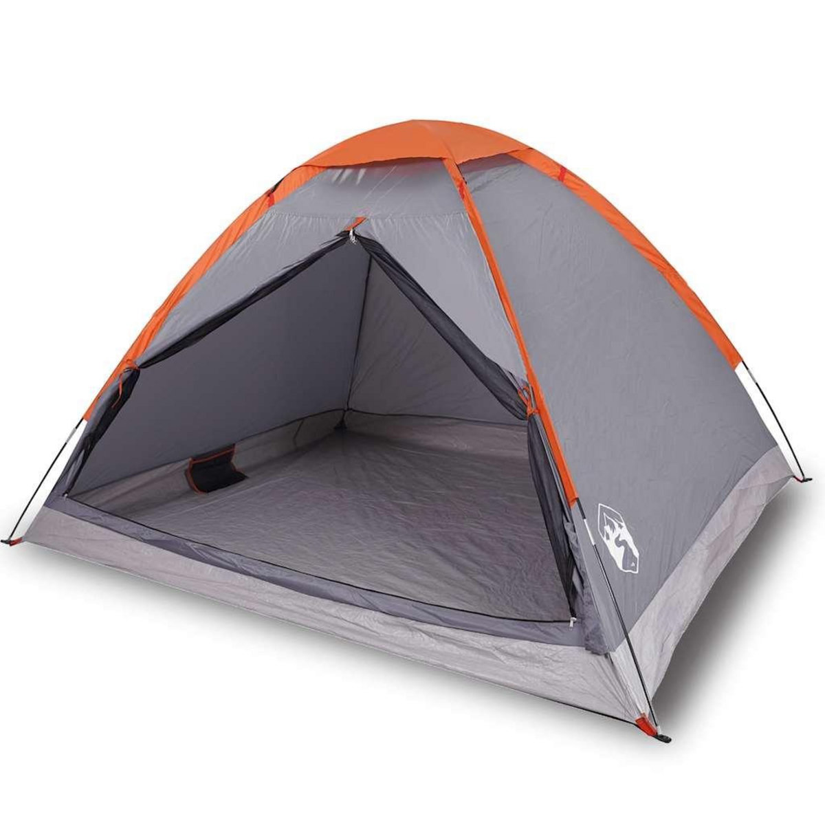 VIDAXL Tente de camping a dome 4 personnes gris et orange impermeable