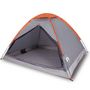 Voir la diapositive 2 : VIDAXL Tente de camping a dome 4 personnes gris et orange impermeable