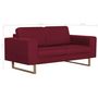 Voir la diapositive 6 : VIDAXL Canape a 2 places Tissu Rouge bordeaux