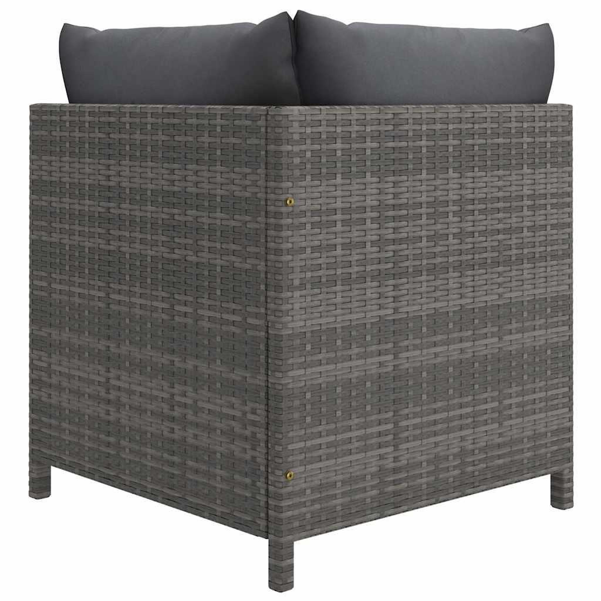 Voir la diapositive 5 : VIDAXL Salon de jardin 12 pcs avec coussins resine tressee gris