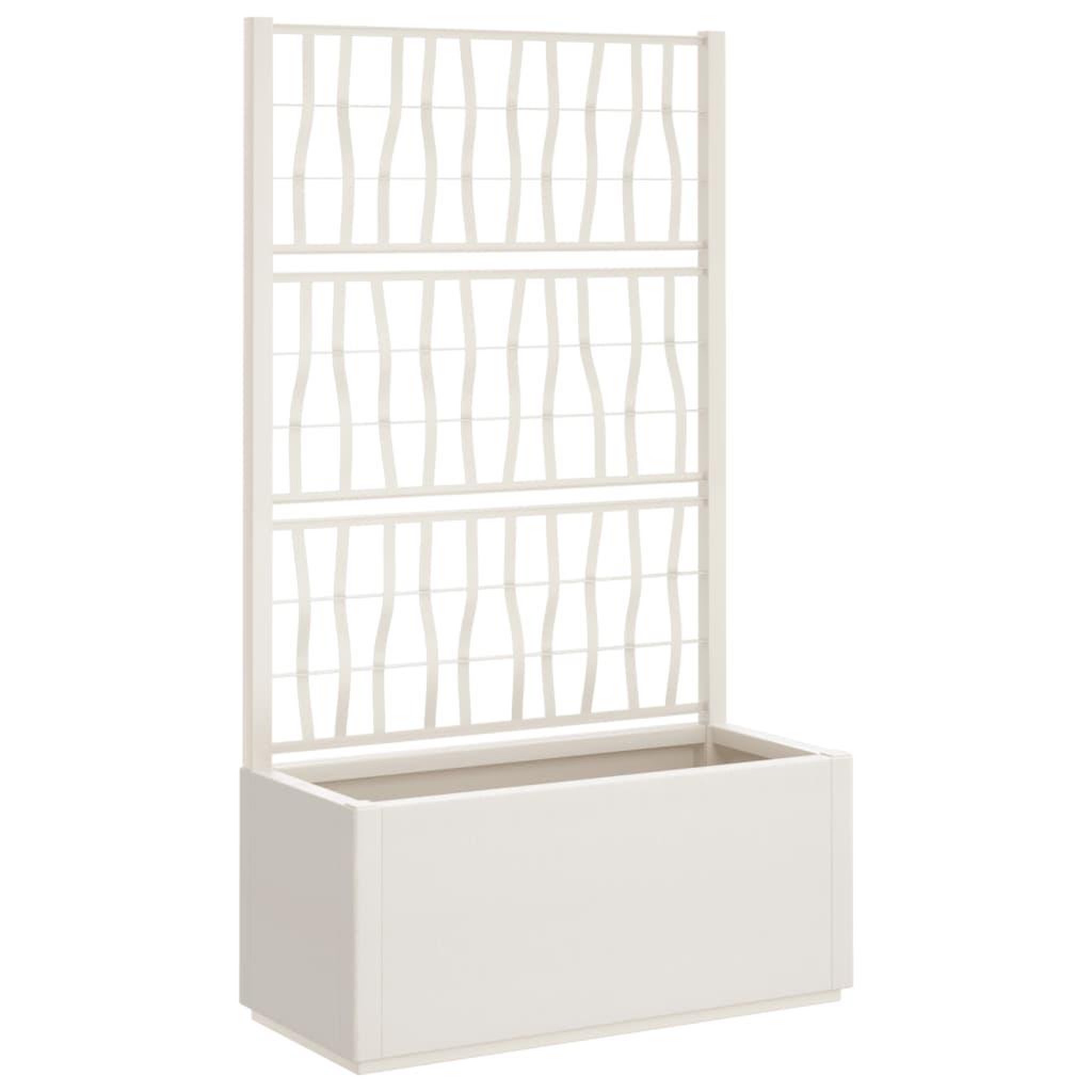 Voir la diapositive 2 : VIDAXL Jardiniere avec treillis blanc 80x36x140 cm PP