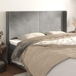 VIDAXL Tete de lit avec oreilles Gris clair 163x16x118/128 cm Velours