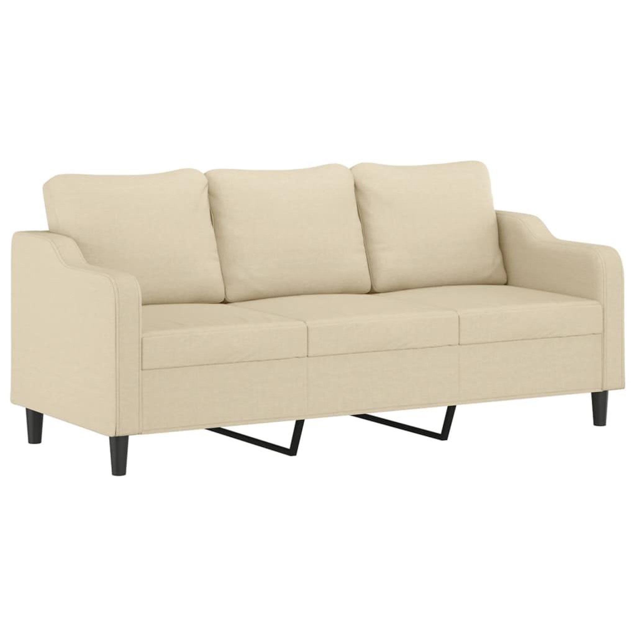 Voir la diapositive 4 : VIDAXL Ensemble de canapes 2 pcs avec coussins creme tissu