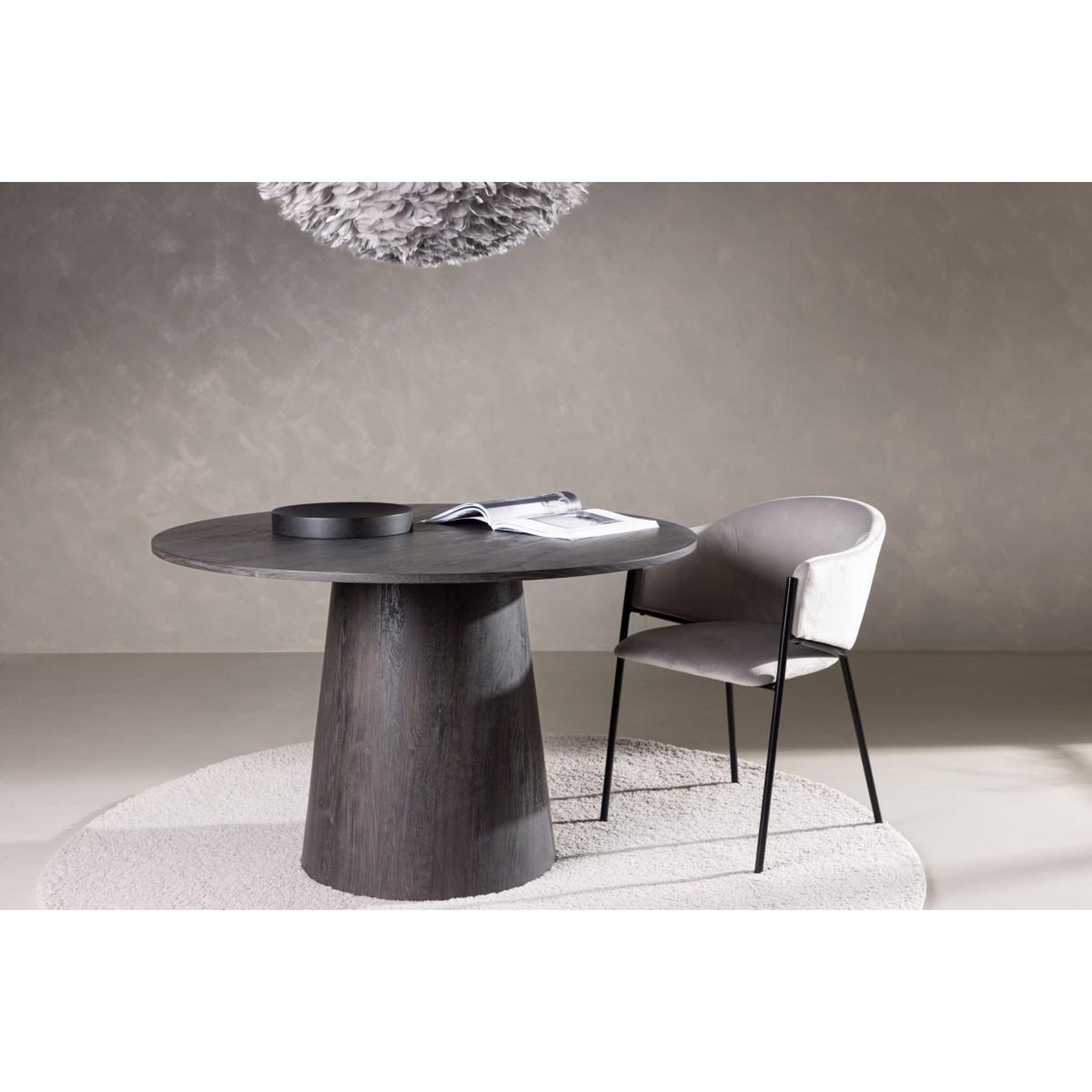 Voir la diapositive 4 : Paris Prix Table à manger ronde  lanzo  120cm moka