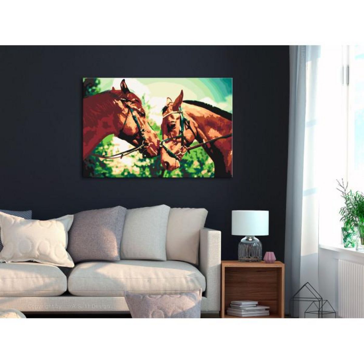 Paris Prix Tableau à Peindre Soi-Même  Caballos  40x60cm