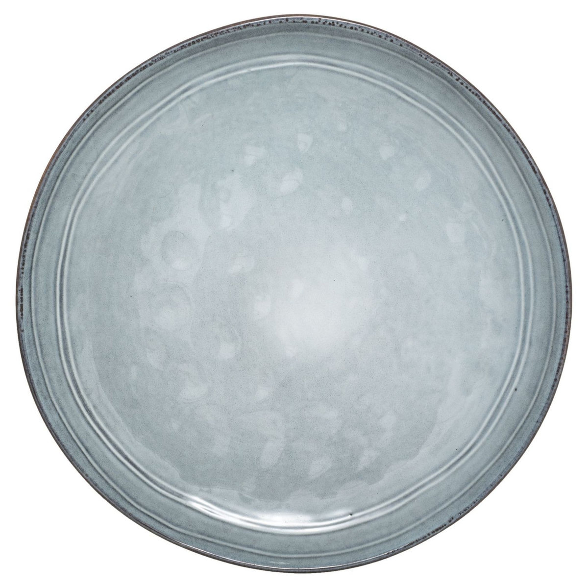 Assiette plate 26 cm grès FLOWER bleu