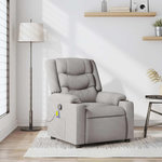 VIDAXL Fauteuil de massage inclinable gris nuage tissu