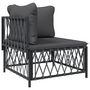 Voir la diapositive 2 : VIDAXL Canapé d angle de jardin avec coussins anthracite tissu tissé