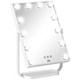 Voir la diapositive 1 : HOMCOM Miroir maquillage Hollywood lumineux LED tactile - 3 modes éclairage, inclinable, adaptateur - métal blanc verre