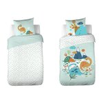 COTE DECO Parure de lit enfant Dinosaures - 100% coton 57 fils/cm² - 140 x 200 cm