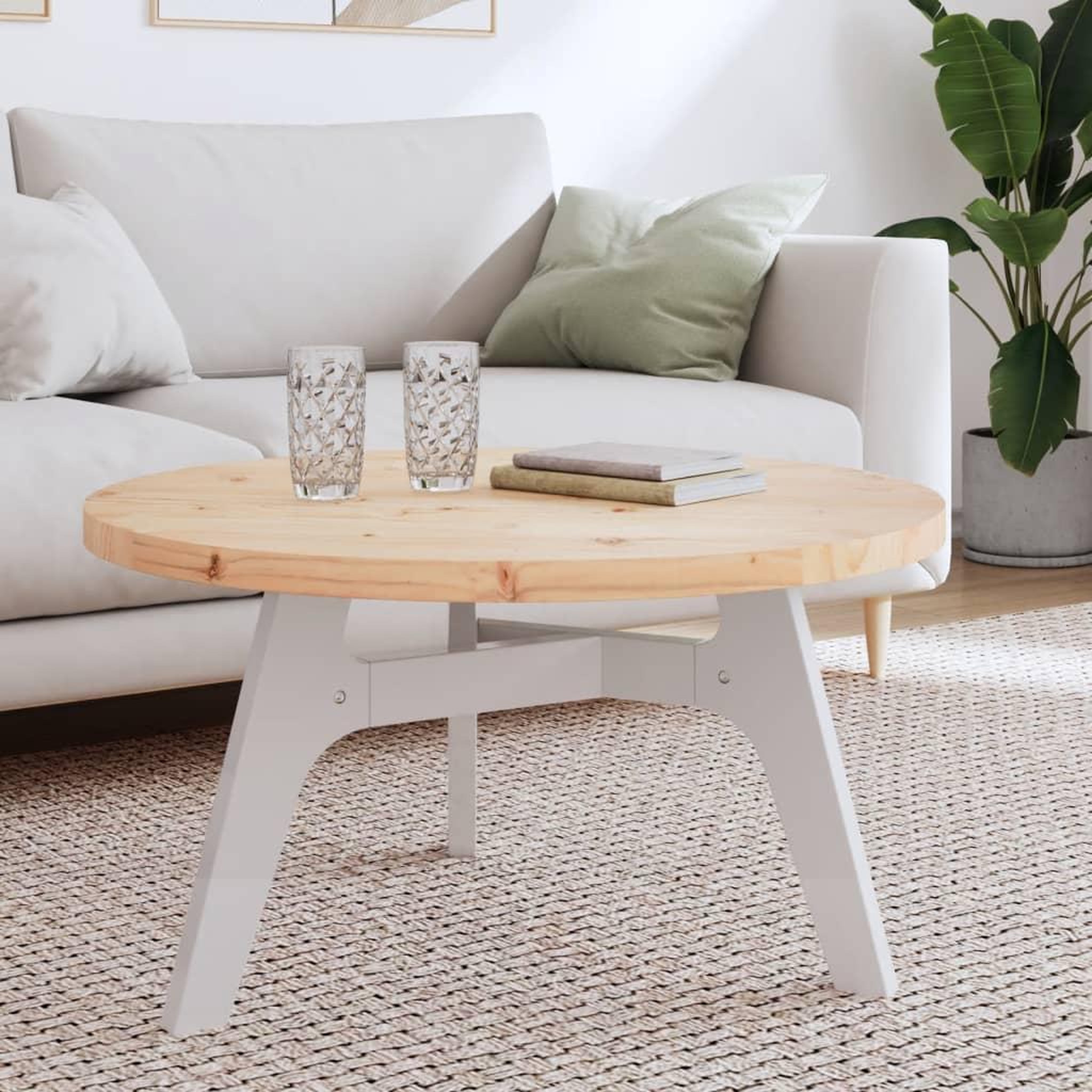 VIDAXL Dessus de table rond Ø80x3 cm bois de pin massif