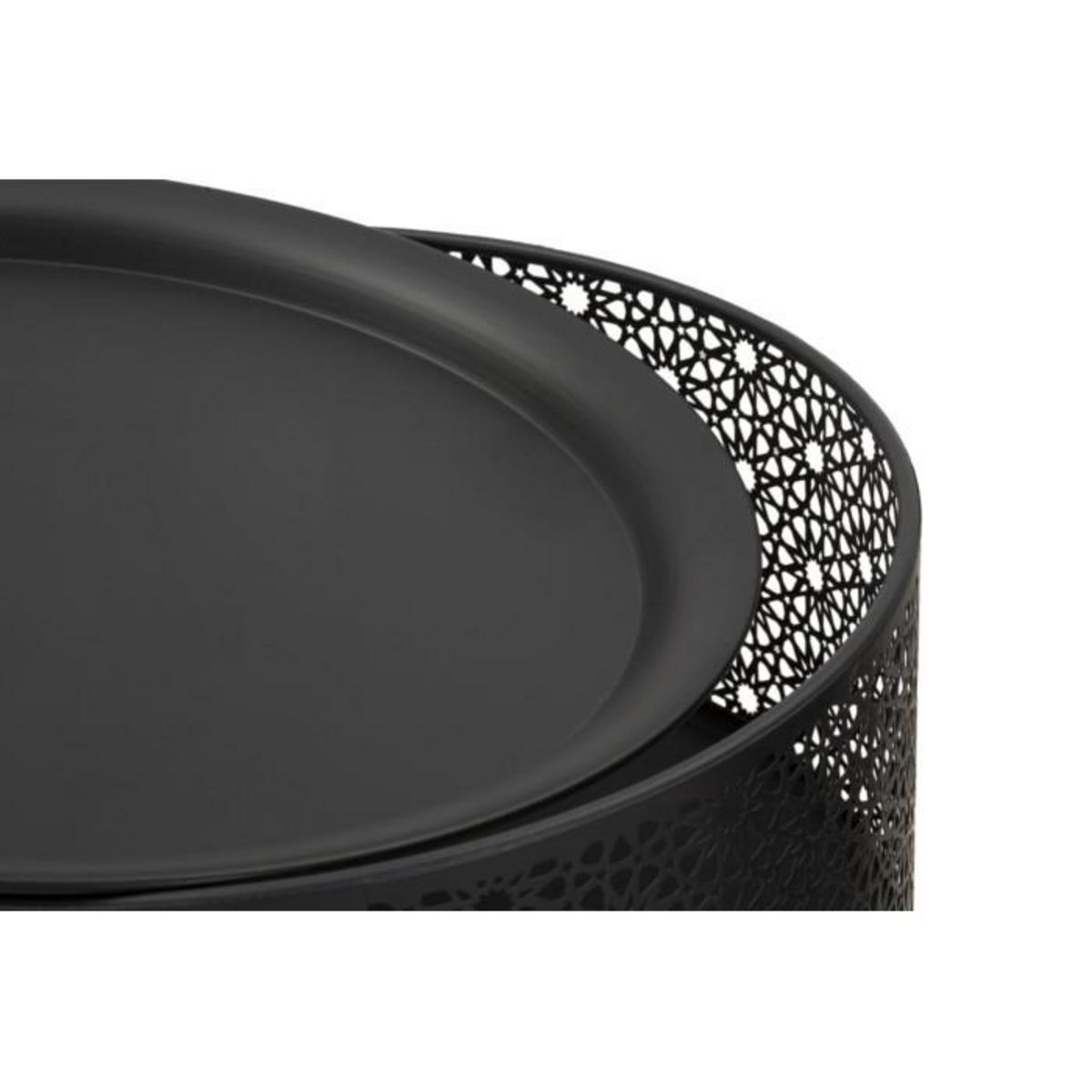 Paris Prix Table d'Appoint Avec Rangement  Blacky  65cm Noir & Or