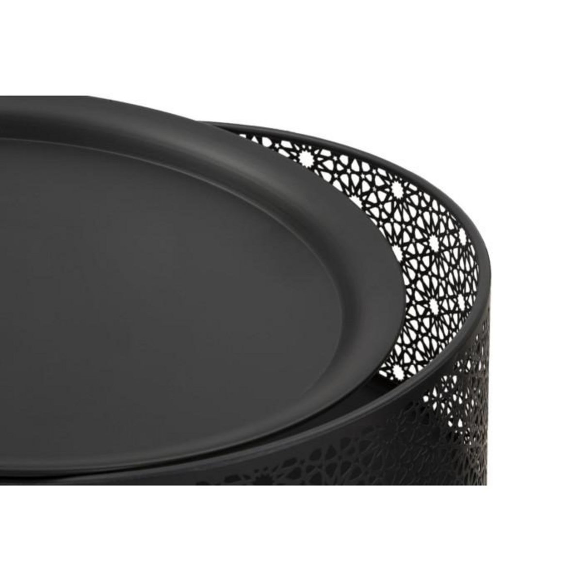 Paris Prix Table d'Appoint Avec Rangement  Blacky  65cm Noir & Or