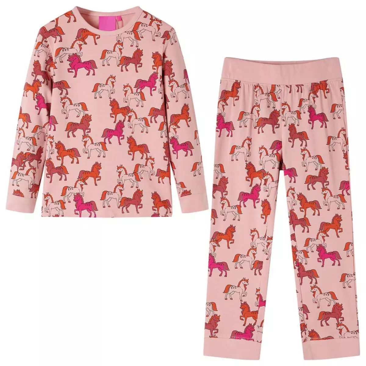 VIDAXL Pyjamas enfants a manches longues rose clair 140