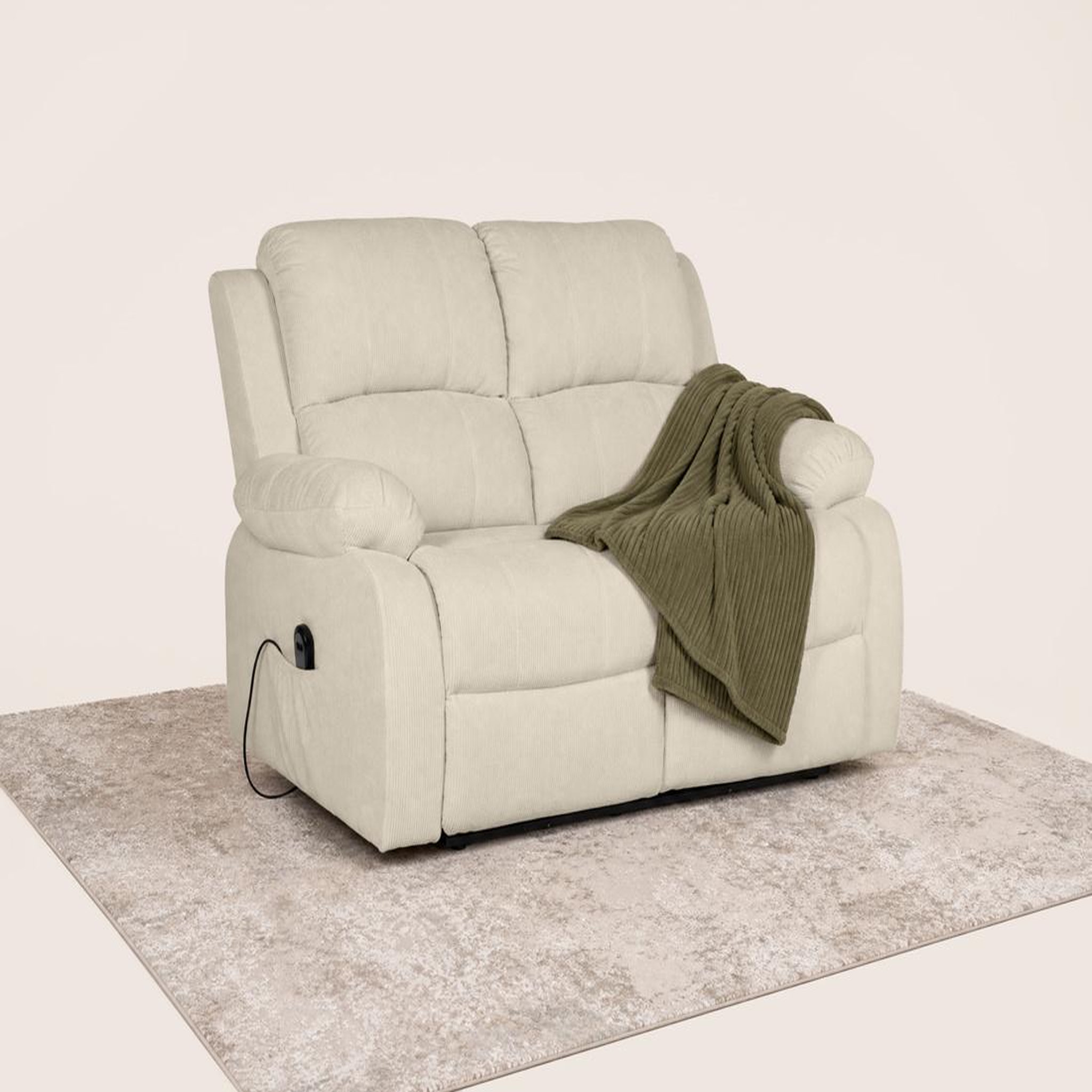 Voir la diapositive 4 : BEST MOBILIER Armand - canapé 2 places relax électrique en velours côtelé
