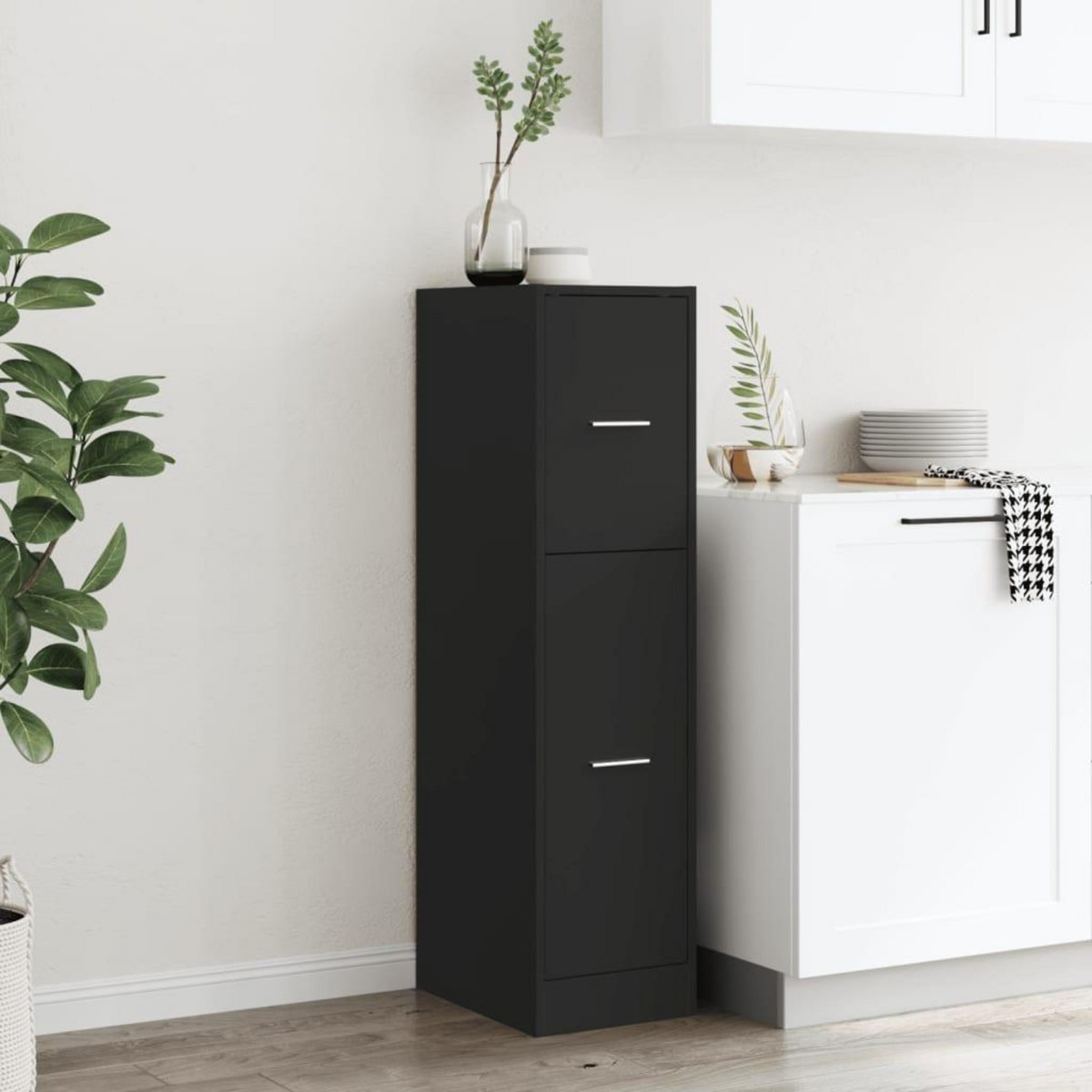 VIDAXL Armoire d'apothicaire noir 30x41x118 cm bois d'ingenierie