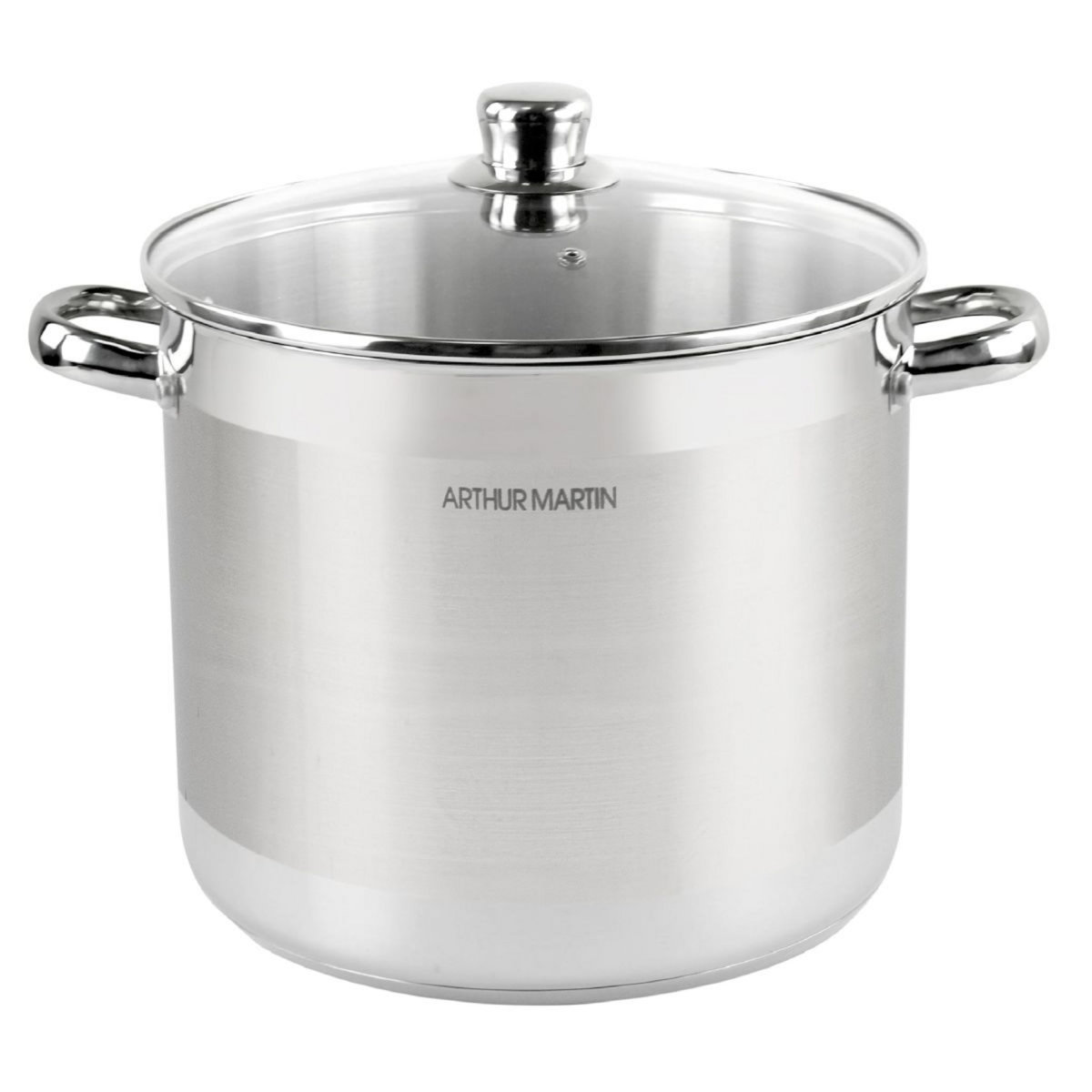 Arthur Martin Traiteur 32cm en inox avec couvercle en verre