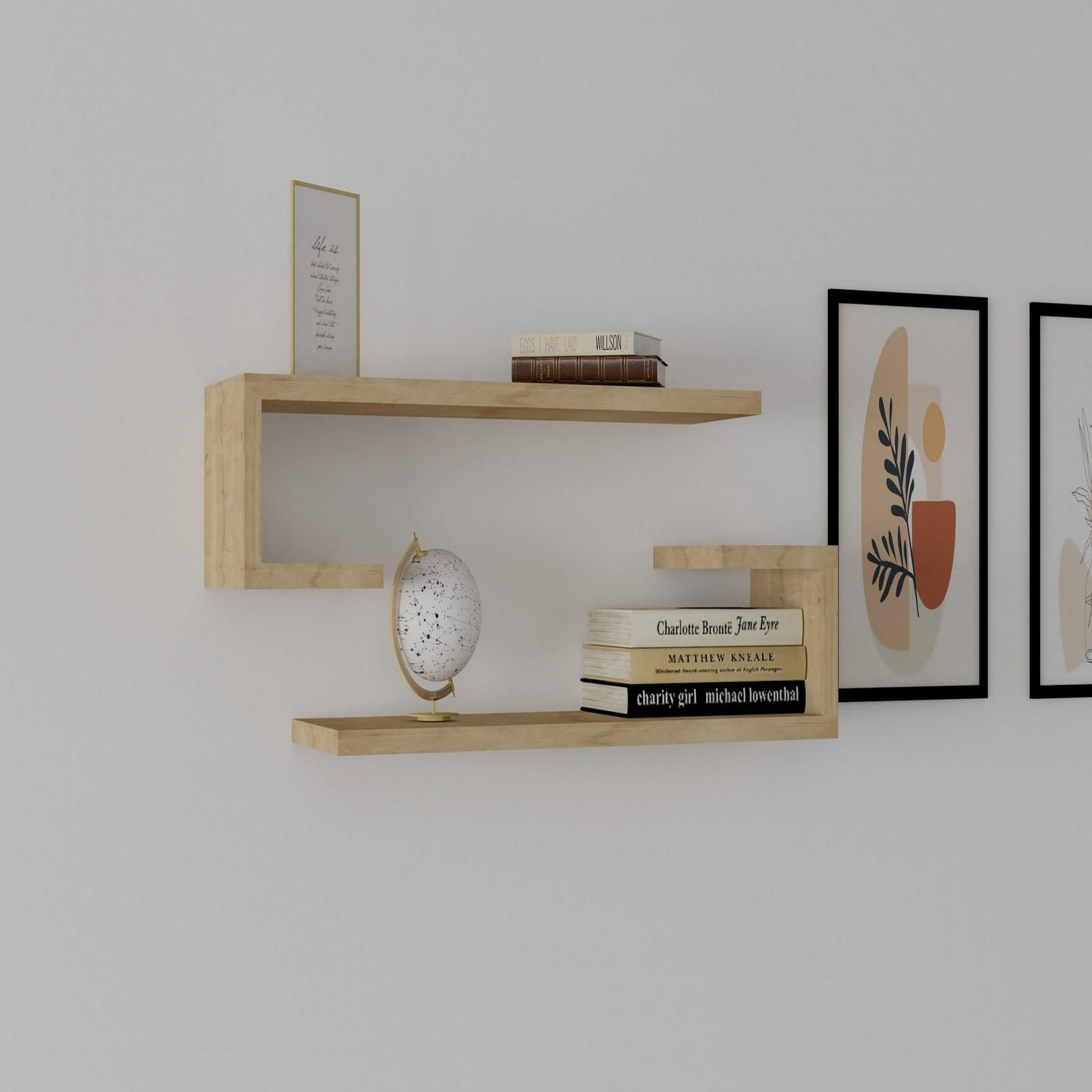 Voir la diapositive 2 : Habitat et Jardin Étagère murale en bois  eldo  60 x 19,6 x 15 cm - chêne saphir