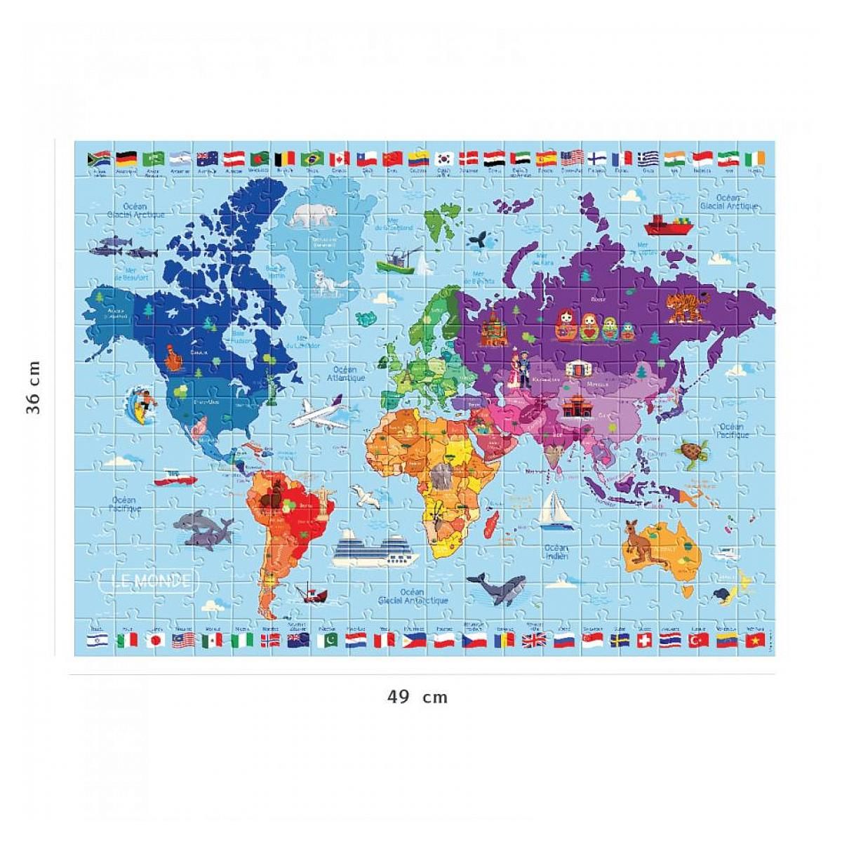 Nathan Puzzle éducatif 250 pièces - Carte du Monde pour enfants