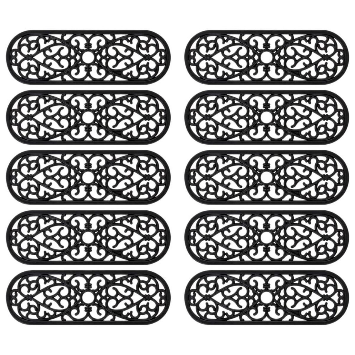 VIDAXL Marches d'escalier 10 pcs 25x75 cm caoutchouc