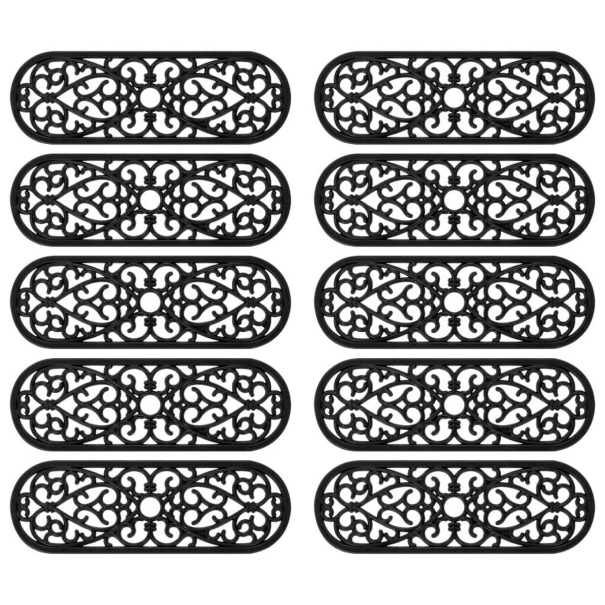 VIDAXL Marches d'escalier 10 pcs 25x75 cm caoutchouc