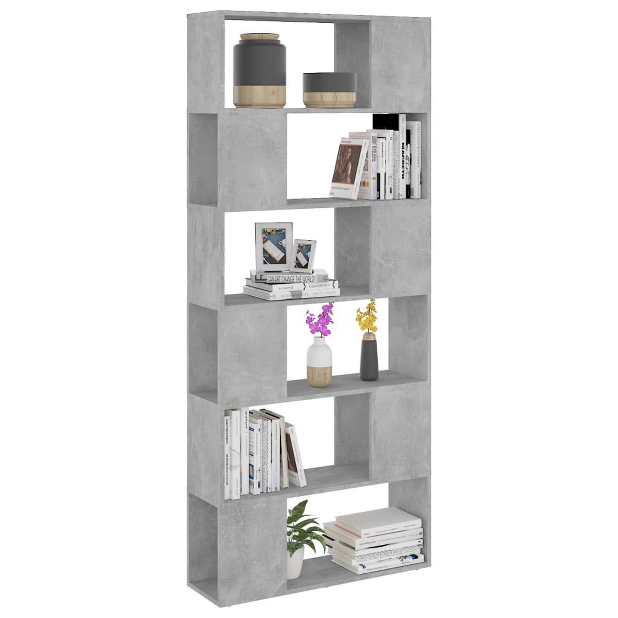 Voir la diapositive 5 : VIDAXL Bibliotheque/Separateur de piece Gris beton Bois d'ingenierie