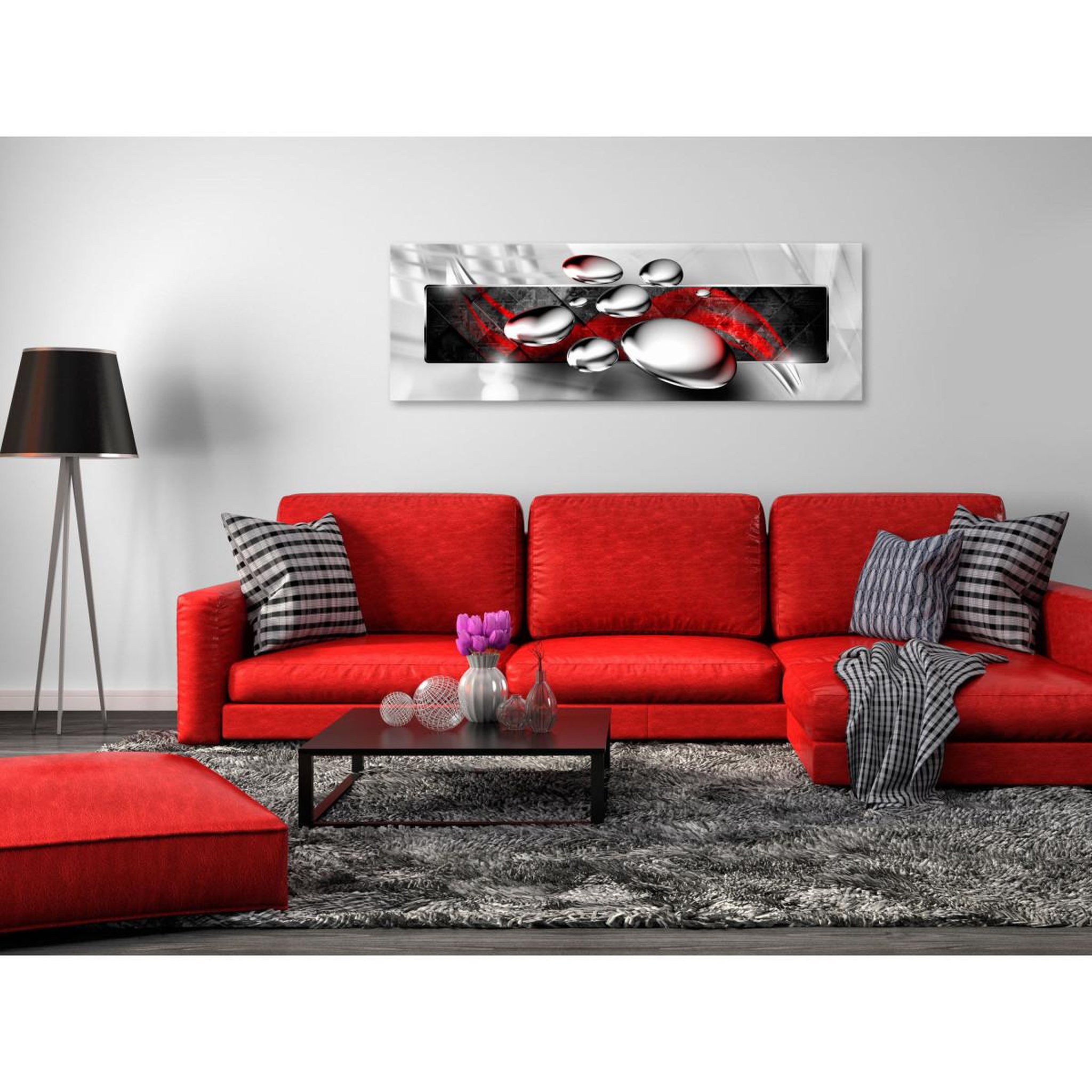 Voir la diapositive 2 : Paris Prix Tableau Imprimé  Shiny Stones Narrow Red
