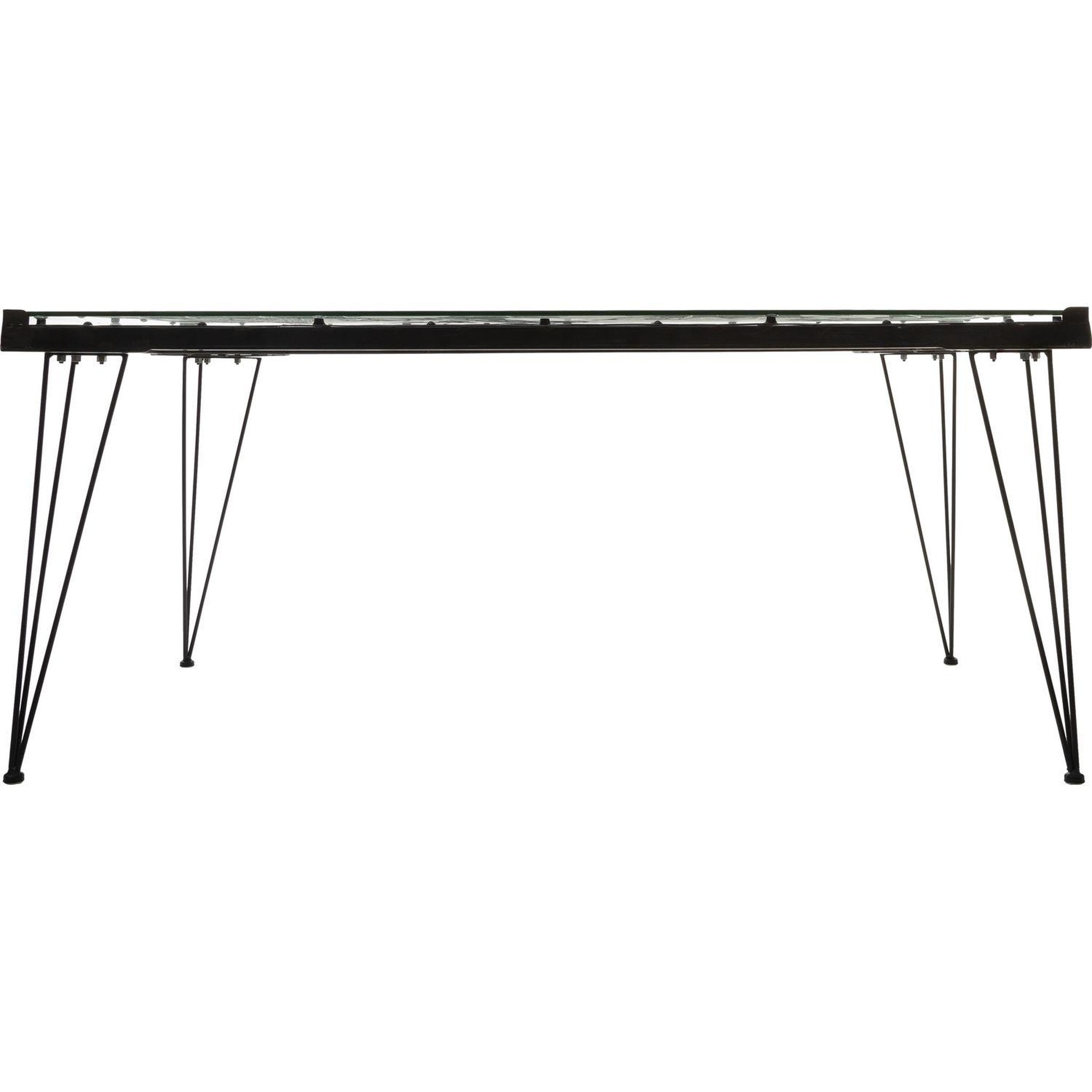 Voir la diapositive 2 : ATMOSPHERA Table basse design métal mappemonde - l. 110 x h. 52 cm - noir