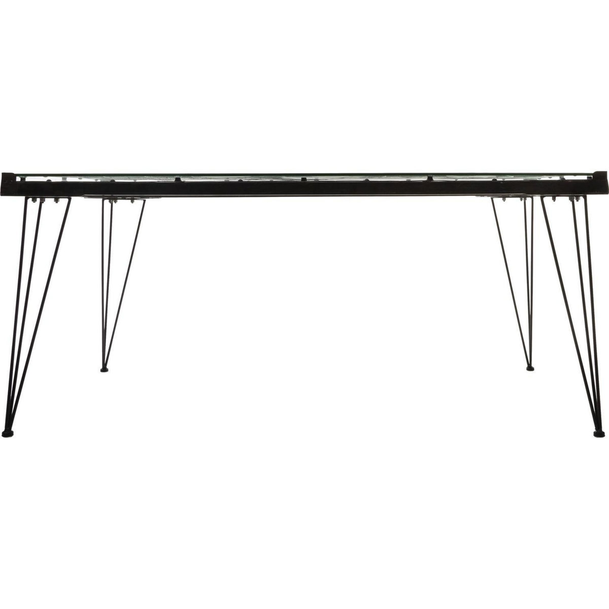 ATMOSPHERA Table basse design métal Mappemonde - L. 110 x H. 52 cm - Noir