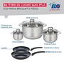Voir la diapositive 2 : ELO Ensemble de 2 Poêles de cuisson 20 et 24 cm et 3 faitouts 12, 16 et 24 cm Elo Prima Brillant