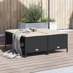 VIDAXL Tabourets de jardin avec coussins lot de 4 noir resine tressee