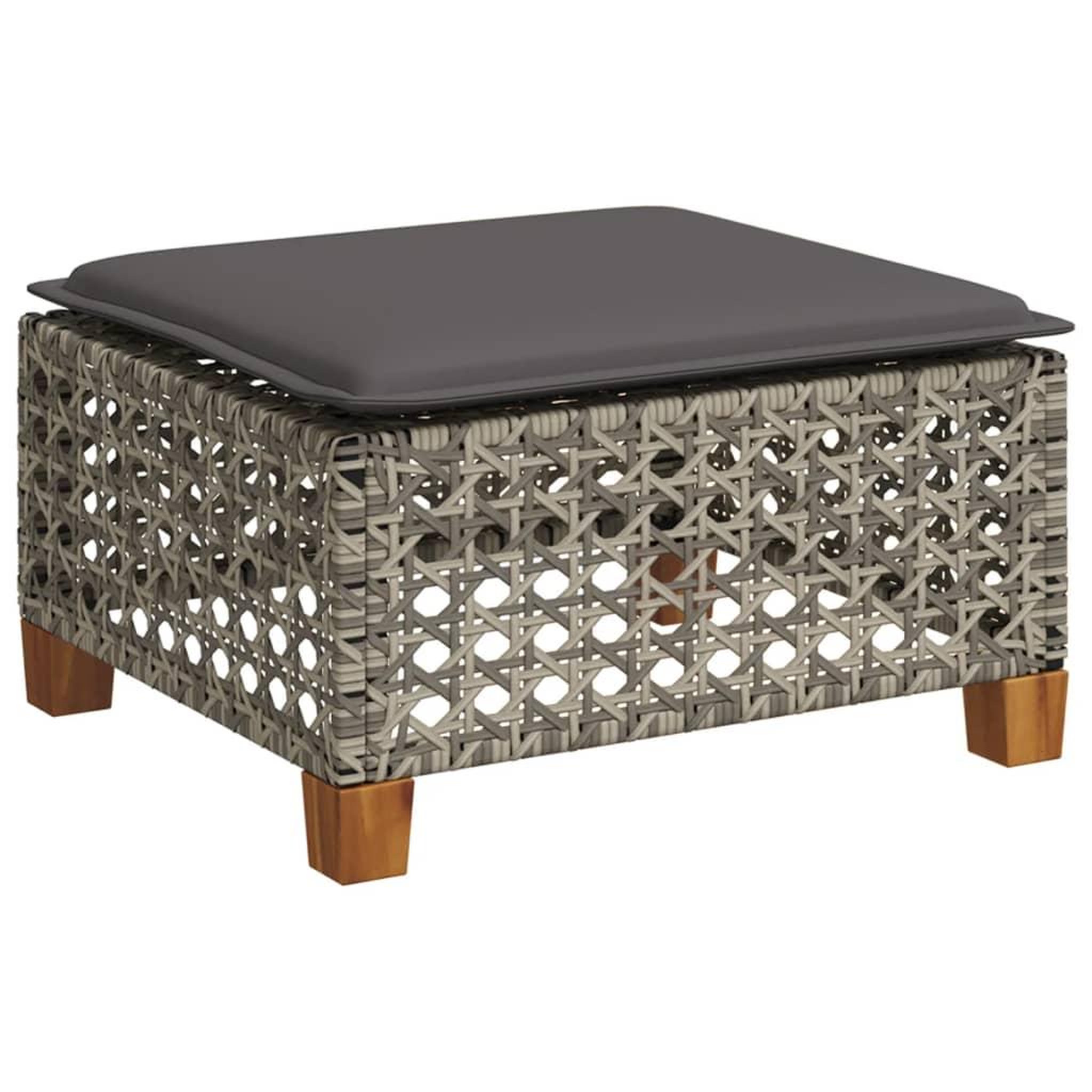 Voir la diapositive 5 : VIDAXL Salon de jardin 8 pcs avec coussins gris resine tressee