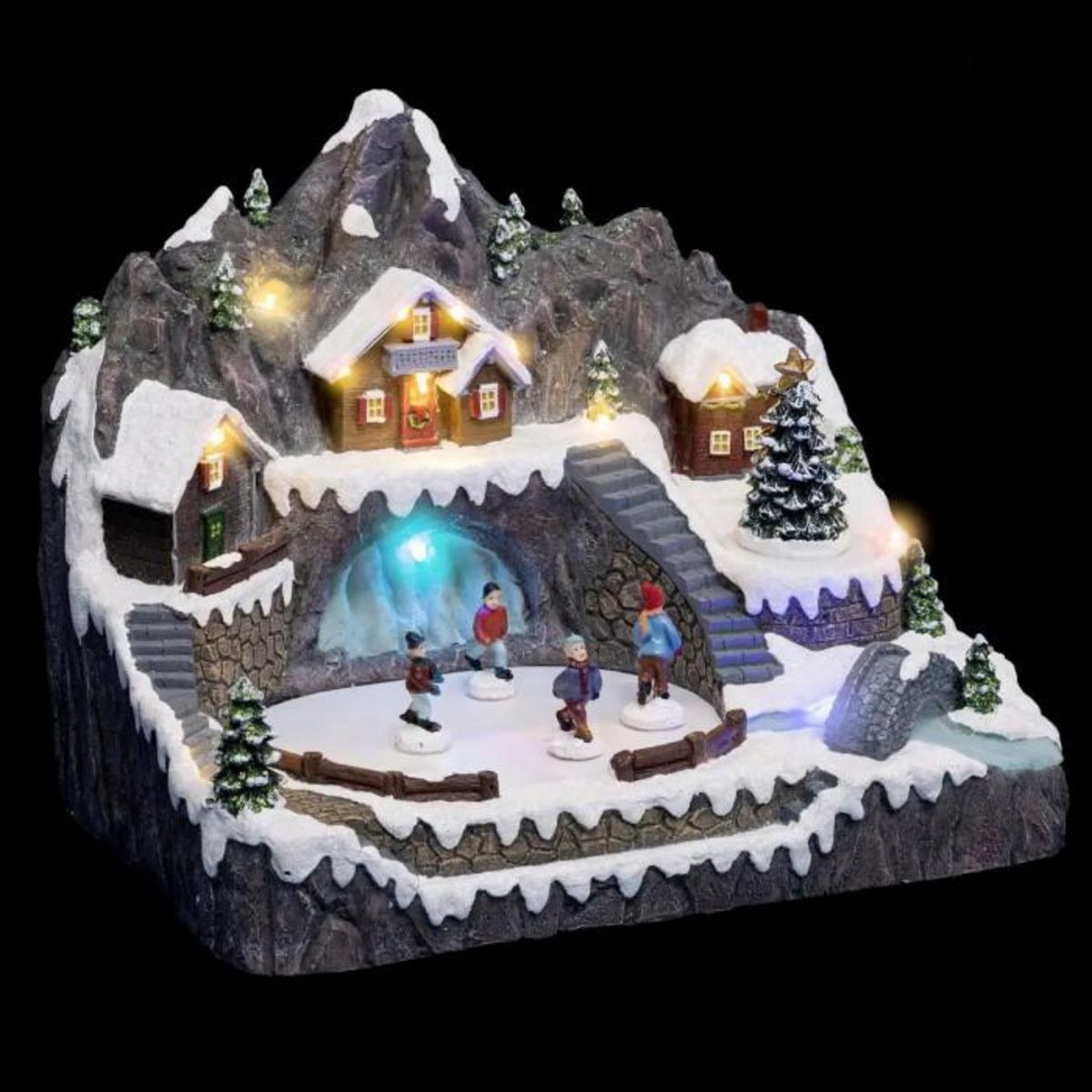 FEERIC LIGHT & CHRISTMAS Village de Noël Étang  Montagne  33cm Multicolore