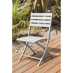 DCB GARDEN Chaise de jardin pliante - Aluminium - Gris - MARIUS