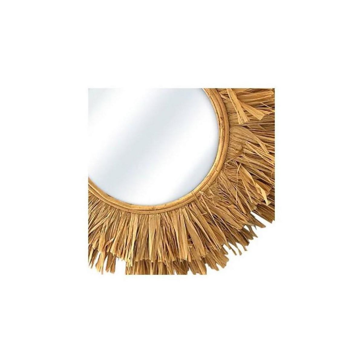 OSTARIA Miroir rond raphia D48