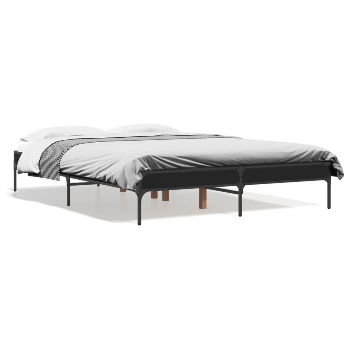 VIDAXL Cadre de lit sans matelas noir 140x190 cm