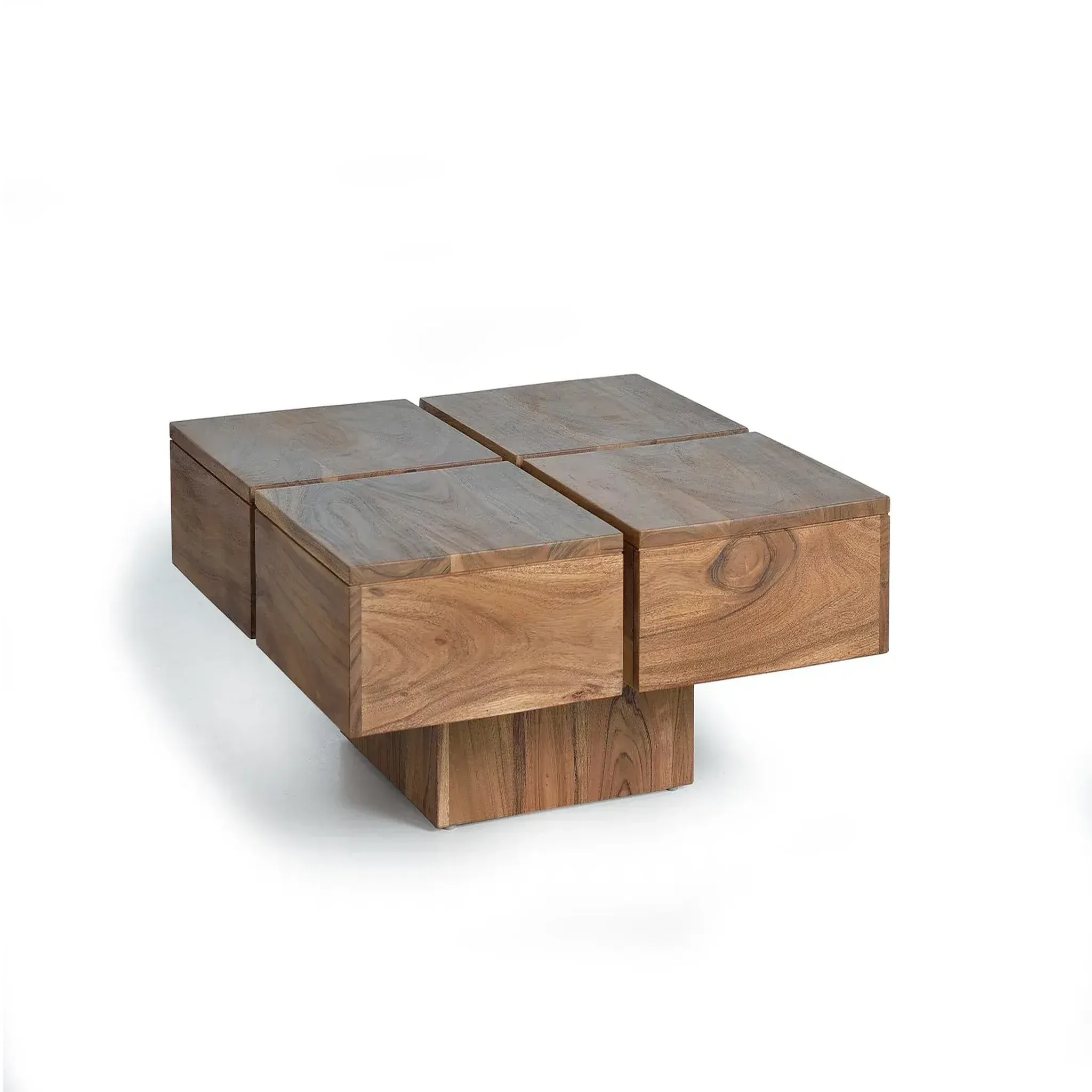 GINER Y COLOMER SL Table basse en bois d'acacia 80 cm style rustique moderne