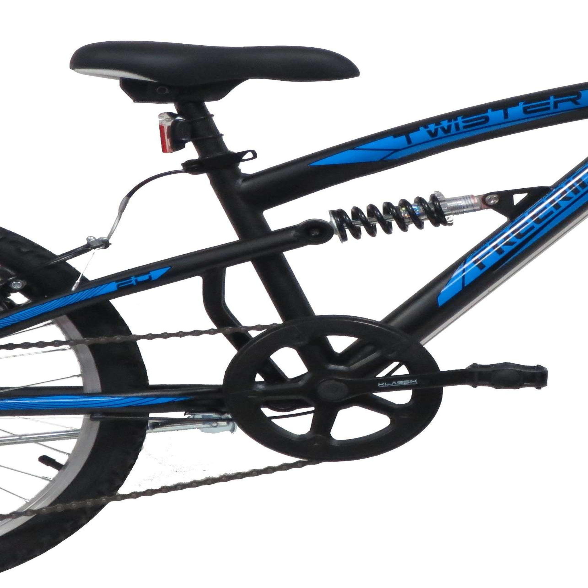 Voir la diapositive 3 : Vélo enfant - VTT 20'' Tout Suspendu Garçon pour enfant de 115 à 130 cm - Fourche télescopique - 6 Vitesses  - Dérailleur Shimano TY21 - Béquille -Frein V-Brake