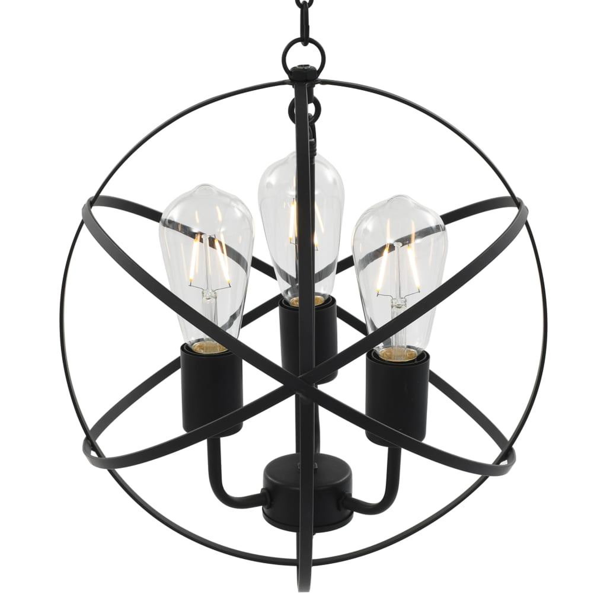 Voir la diapositive 2 : VIDAXL Lampe suspendue Noir Sphere 3 ampoules E27