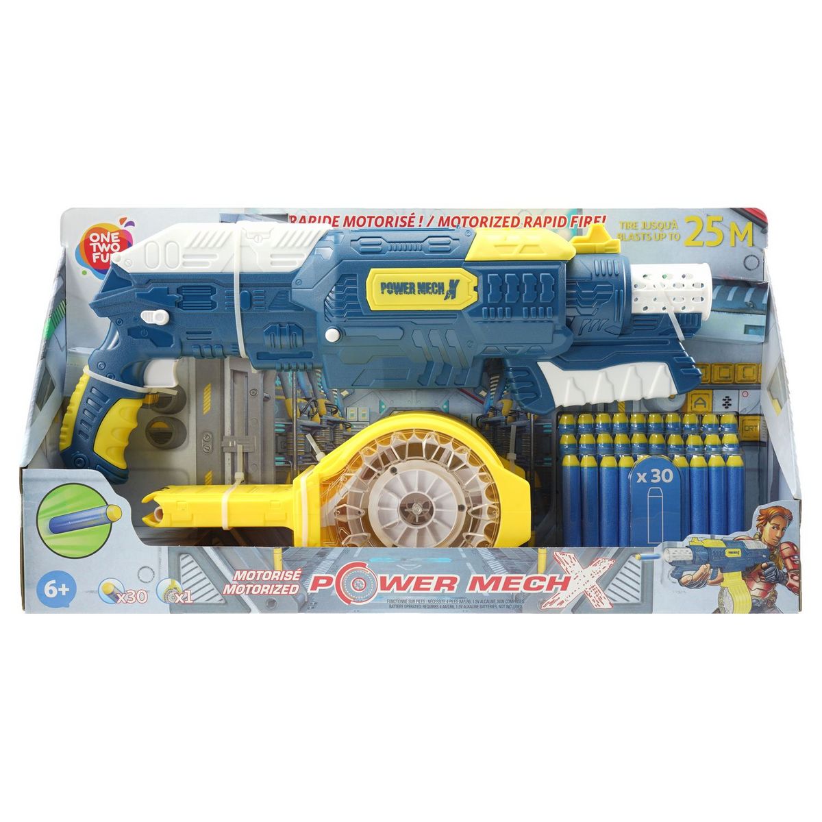 One Two Fun Pistolet Power Mech X + 30 fléchettes