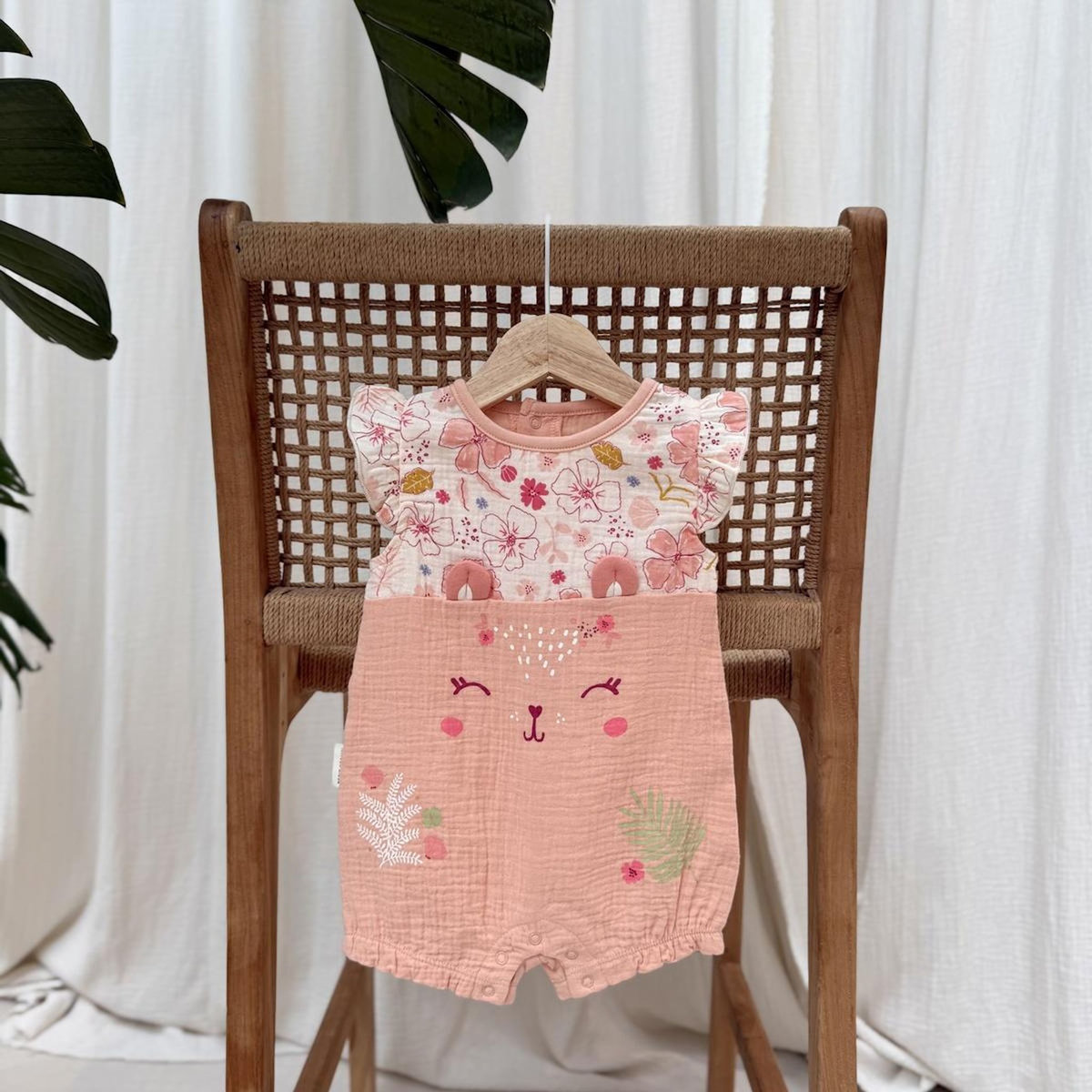 Petit Béguin Barboteuse bébé en gaze de coton Santa Giulia