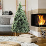 Voir la diapositive 2 : HOMCOM Sapin de Noël artificiel aspect enneigé Ø 100 x 210H cm 968 branches épines imitation Nordmann grand réalisme